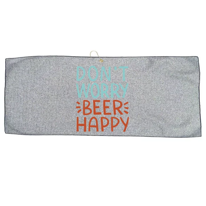 Don't Worry Beer Happy Large Microfiber Waffle Golf Towel