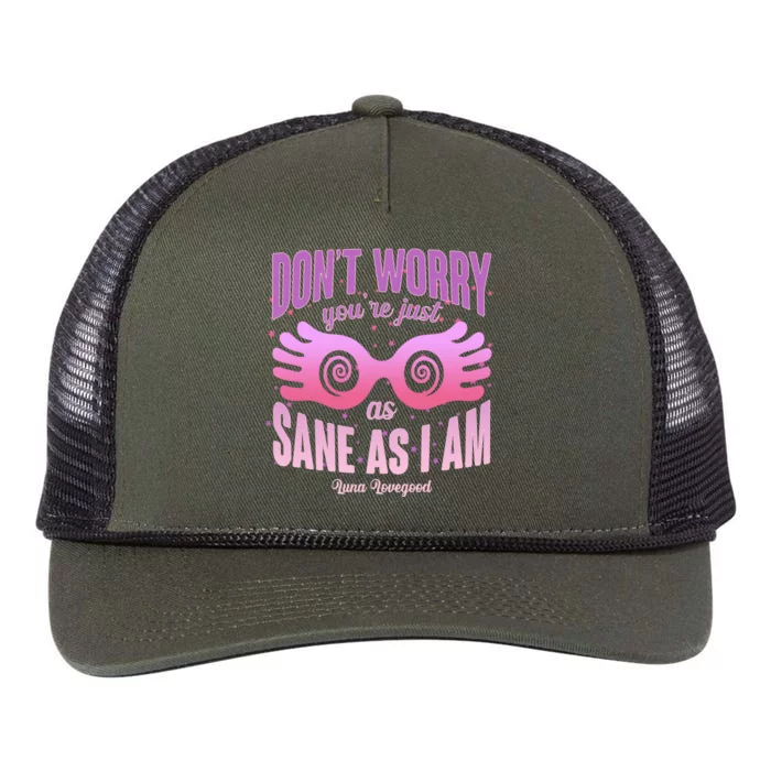 Don't Worry You're Just As Sane As I Am Luna Lovegood Retro Rope Trucker Hat Cap