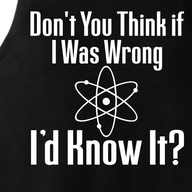 Don't You Think That If I Was Wrong I'd Know It? Ladies Tri-Blend Wicking Tank