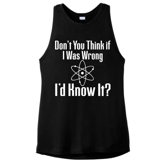 Don't You Think That If I Was Wrong I'd Know It? Ladies Tri-Blend Wicking Tank