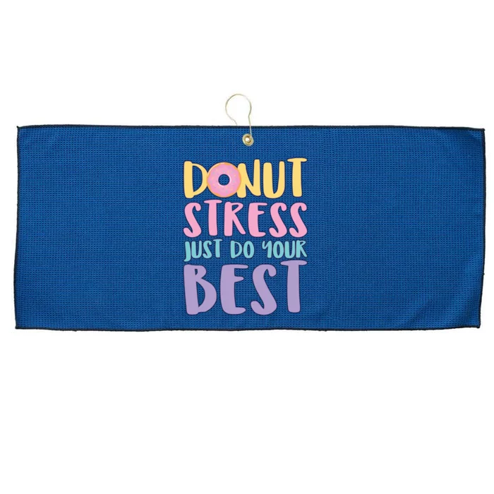 Donut Stress Just Do Your Best Large Microfiber Waffle Golf Towel