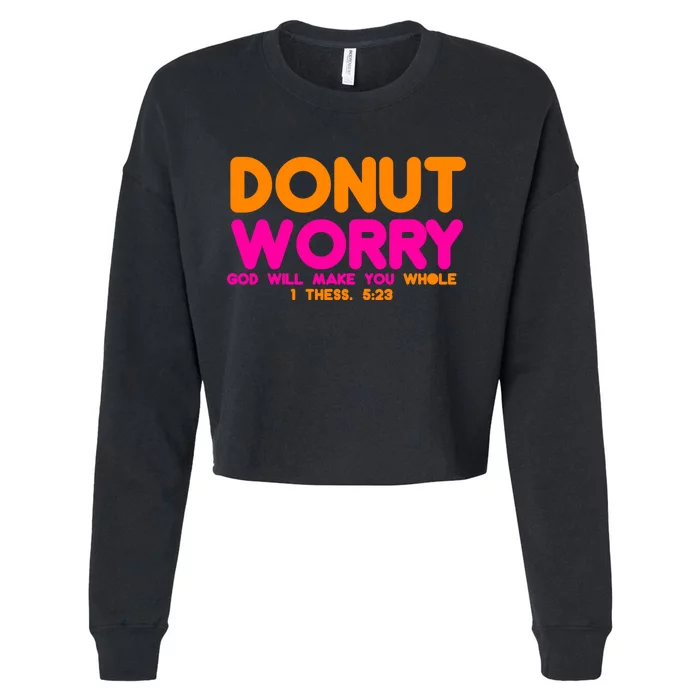 Donut Worry Cropped Pullover Crew