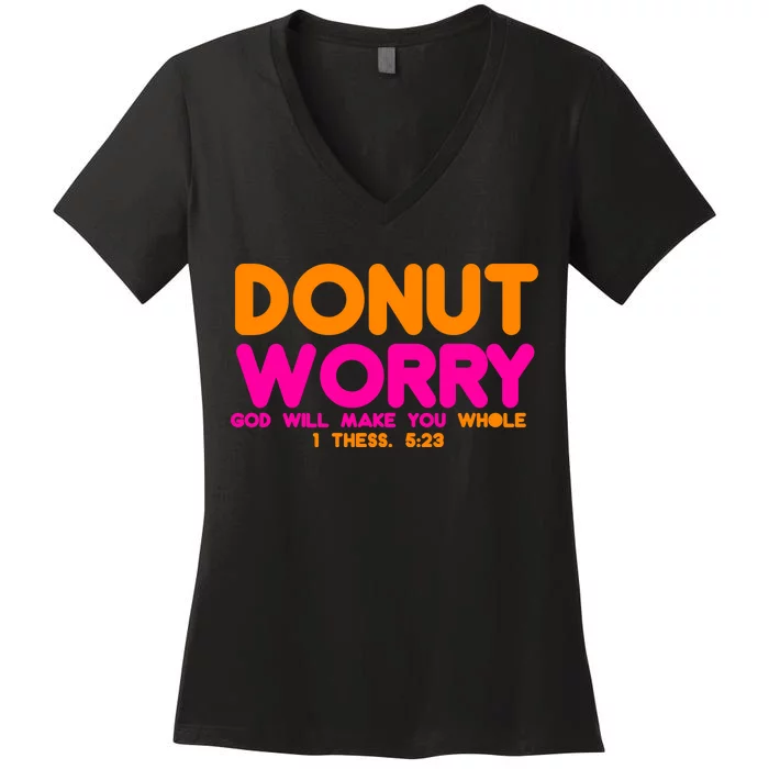 Donut Worry Women's V-Neck T-Shirt