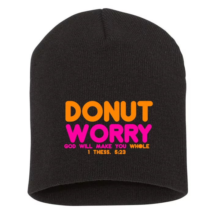 Donut Worry Short Acrylic Beanie