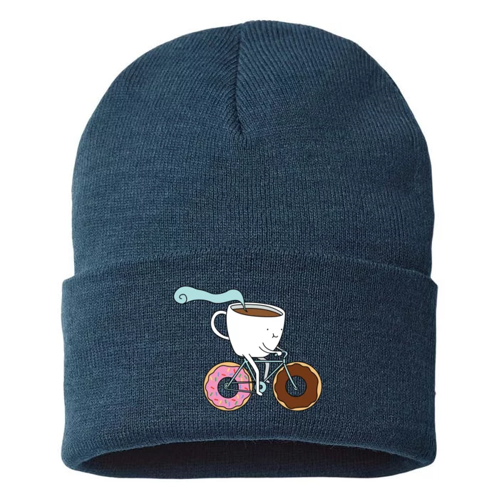 Donuts Coffee Bicycle Sustainable Knit Beanie