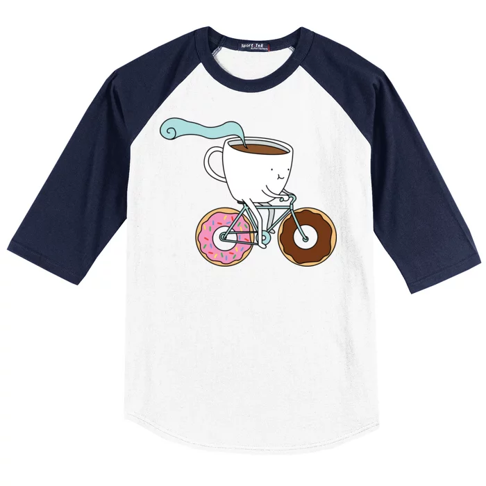 Donuts Coffee Bicycle Baseball Sleeve Shirt