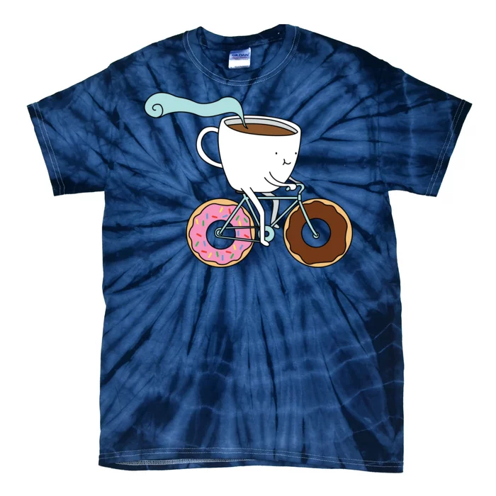 Donuts Coffee Bicycle Tie-Dye T-Shirt