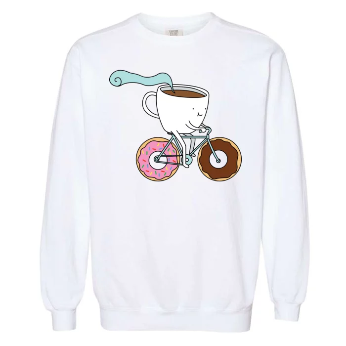 Donuts Coffee Bicycle Garment-Dyed Sweatshirt