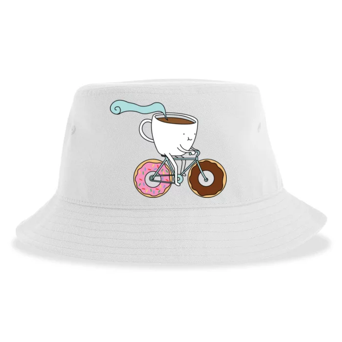 Donuts Coffee Bicycle Sustainable Bucket Hat