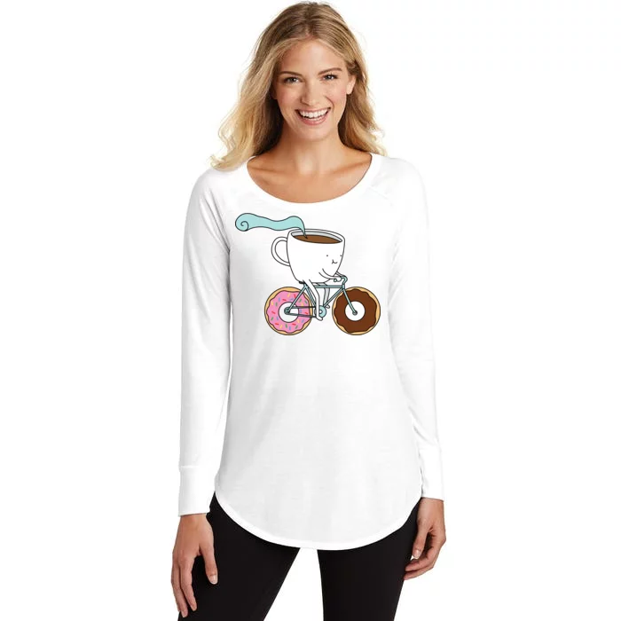 Donuts Coffee Bicycle Women's Perfect Tri Tunic Long Sleeve Shirt