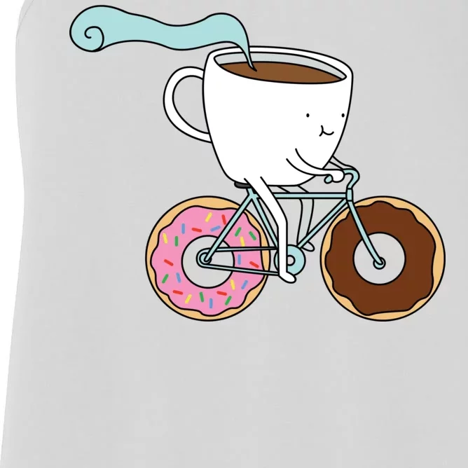 Donuts Coffee Bicycle Women's Racerback Tank