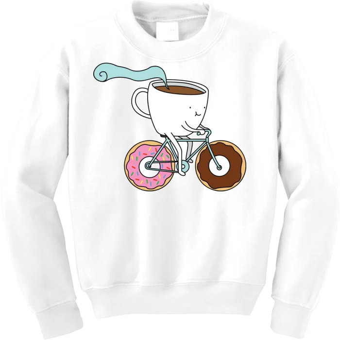 Donuts Coffee Bicycle Kids Sweatshirt