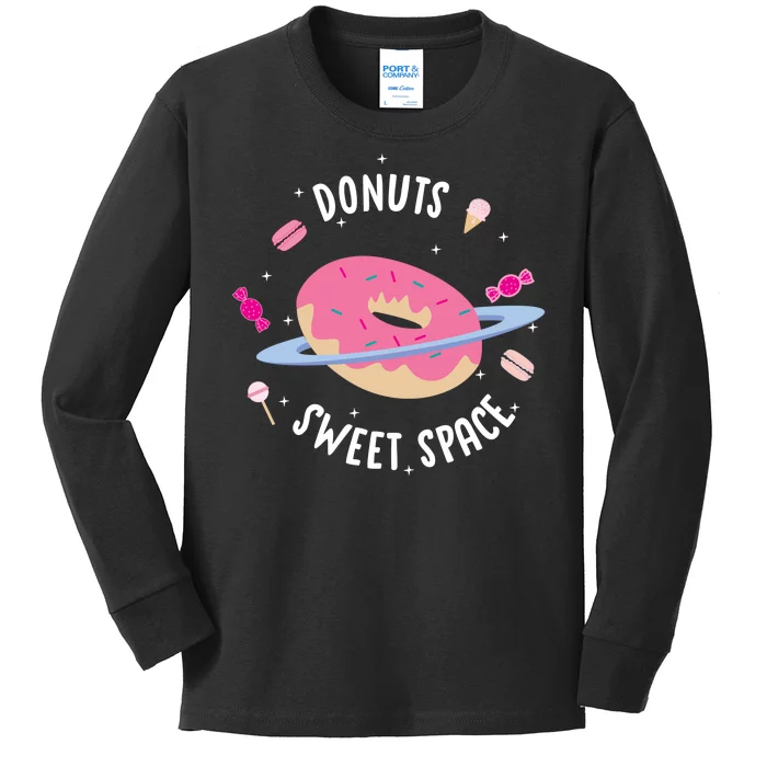 Donuts Sweet Space Kids Long Sleeve Shirt