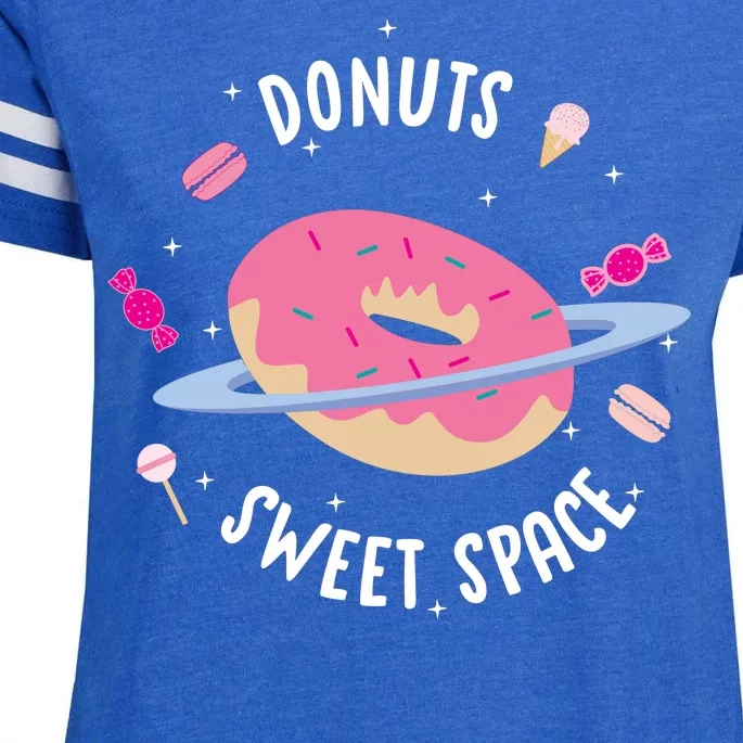 Donuts Sweet Space Enza Ladies Jersey Football T-Shirt