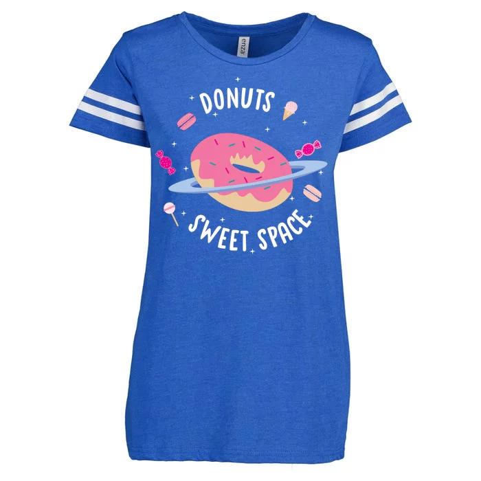 Donuts Sweet Space Enza Ladies Jersey Football T-Shirt