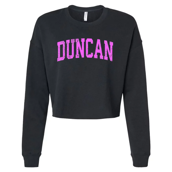 Duncan Oklahoma Ok Vintage Athletic Sports Design Cropped Pullover Crew