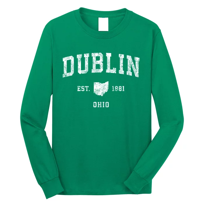 Dublin Ohio Oh Vintage Athletic Sports Long Sleeve Shirt