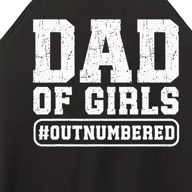 Dad of Outnumbered Funny Father's Day Women’s Perfect Tri Rocker Tank