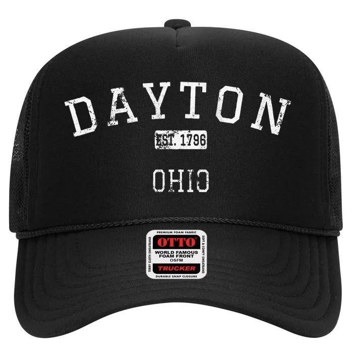 Dayton Ohio Oh Vintage High Crown Mesh Trucker Hat