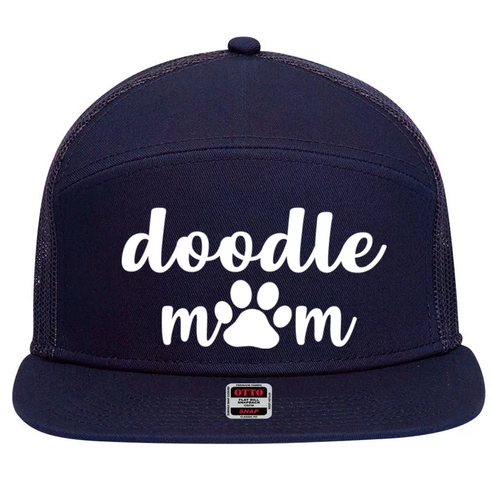 Doodle Mom Dog Mother 7 Panel Mesh Trucker Snapback Hat