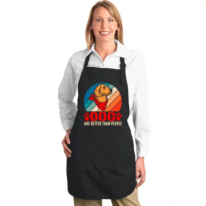 Dogs Over People Fun Full-Length Apron With Pocket