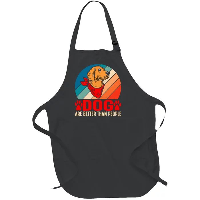 Dogs Over People Fun Full-Length Apron With Pocket