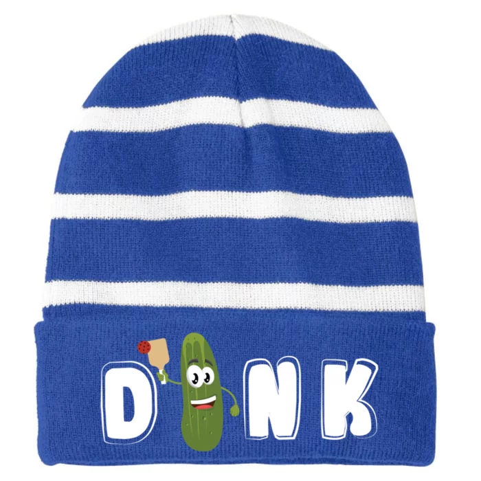 Dink : Original Pickleball Pickle Design (Cute Gift) Striped Beanie with Solid Band