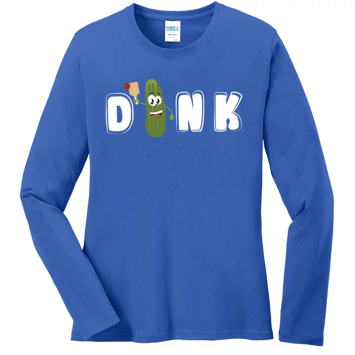 Dink : Original Pickleball Pickle Design (Cute Gift) Ladies Long Sleeve Shirt