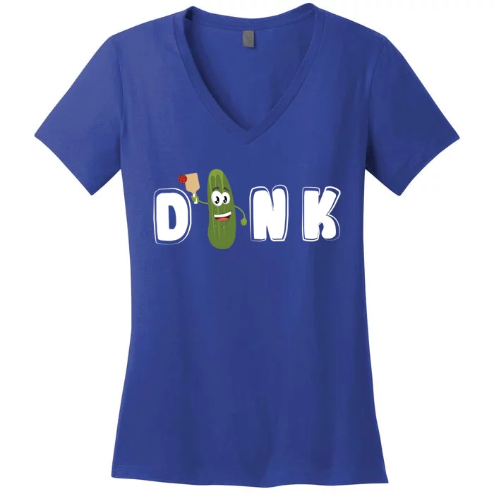 Dink : Original Pickleball Pickle Design (Cute Gift) Women's V-Neck T-Shirt