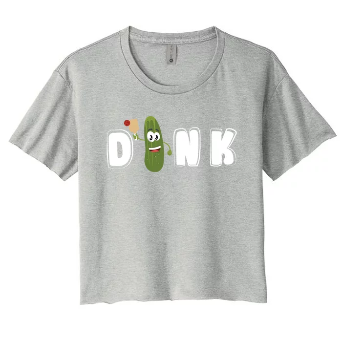 Dink : Original Pickleball Pickle Design (Cute Gift) Women's Crop Top Tee