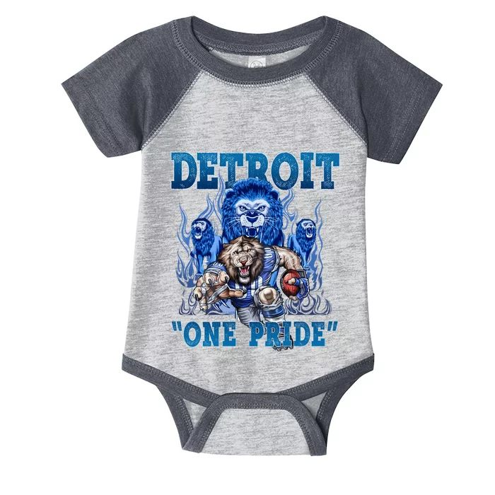 Detroit One Pride Football Lover Infant Baby Jersey Bodysuit