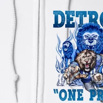 Detroit One Pride Football Lover Full Zip Hoodie