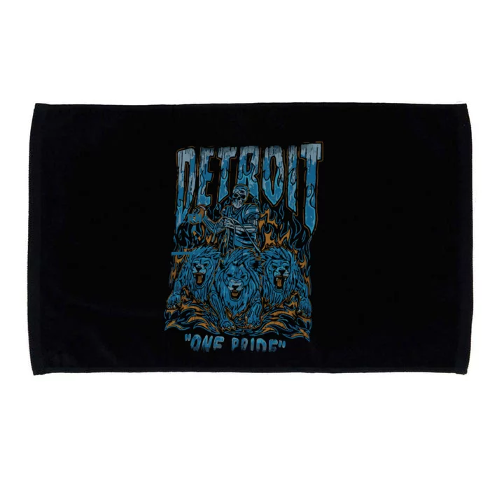 Detroit One Pride Skeleton Design Football Vintage Bootleg Microfiber Hand Towel