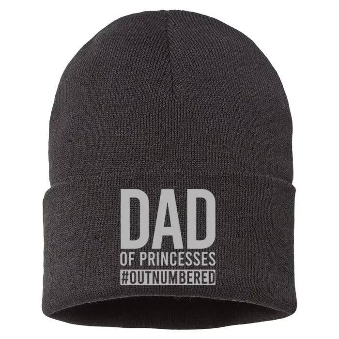 Dad Of Princesses Outnumbered Sustainable Knit Beanie