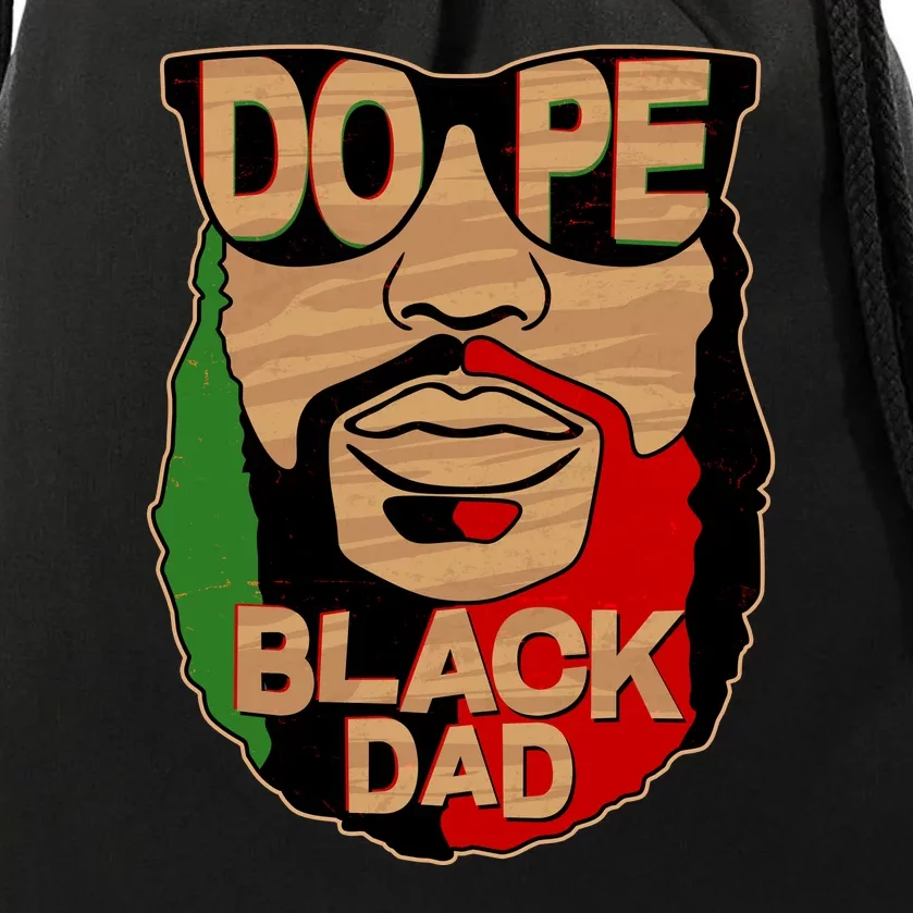 DOPE Black Dad Father's Day Drawstring Bag