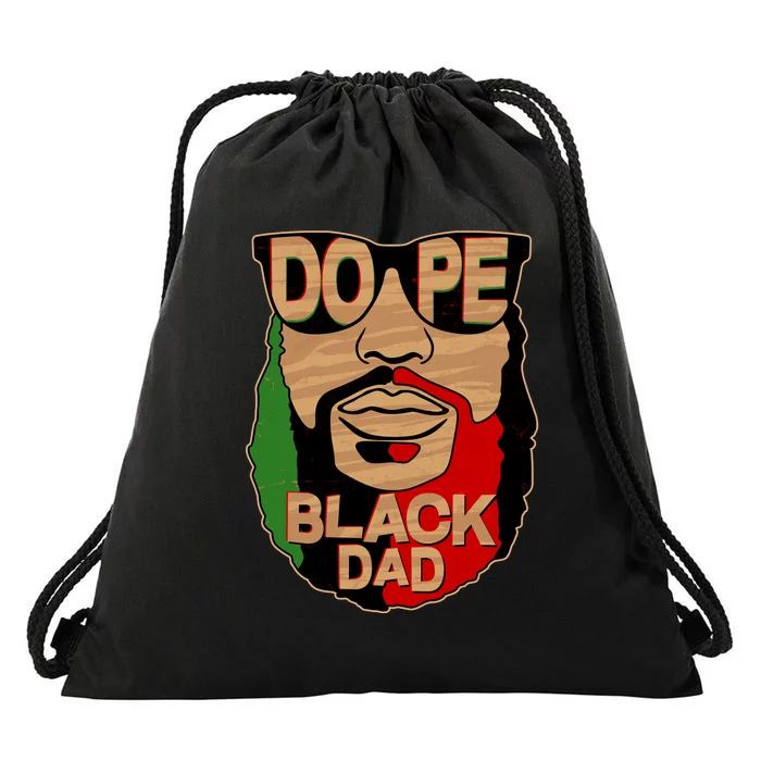 DOPE Black Dad Father's Day Drawstring Bag