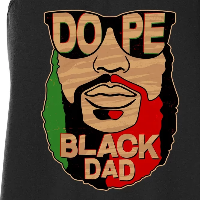 DOPE Black Dad Father's Day Women's Racerback Tank