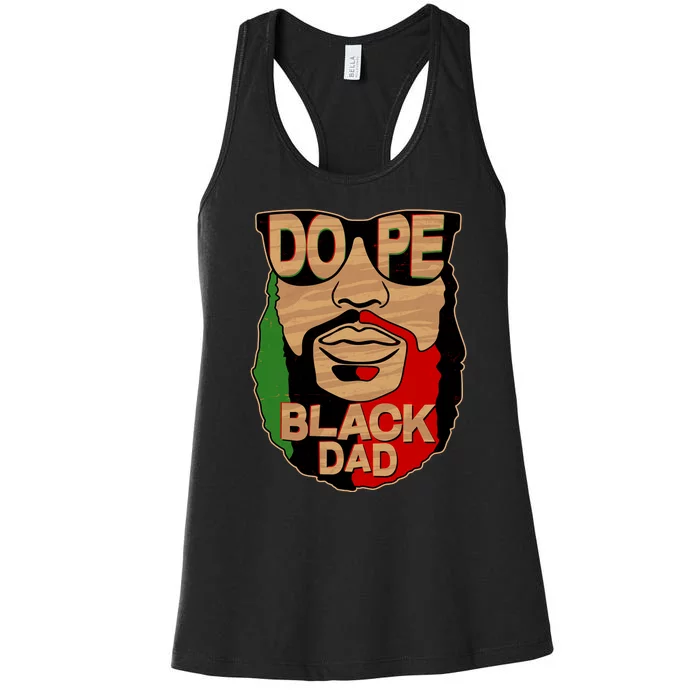 DOPE Black Dad Father's Day Women's Racerback Tank