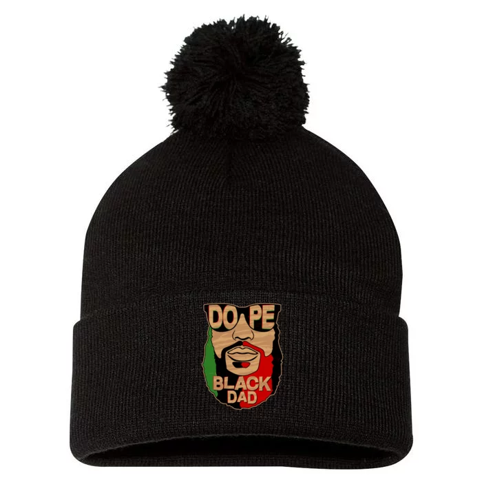 DOPE Black Dad Father's Day Pom Pom 12in Knit Beanie