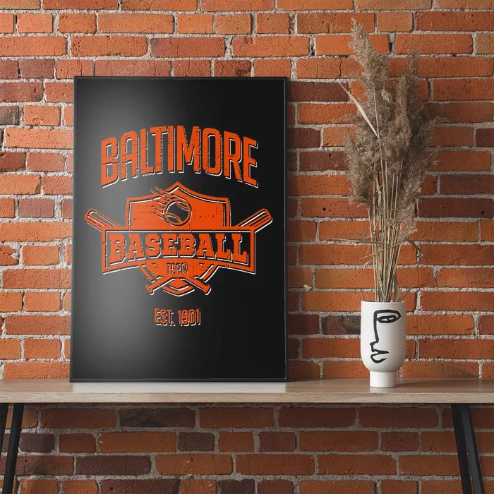 Distressed Oriole Retro Glitch Party Tailgate Gameday Gift Poster