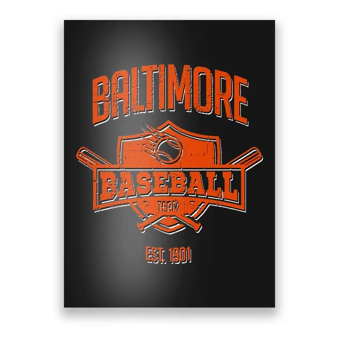 Distressed Oriole Retro Glitch Party Tailgate Gameday Gift Poster