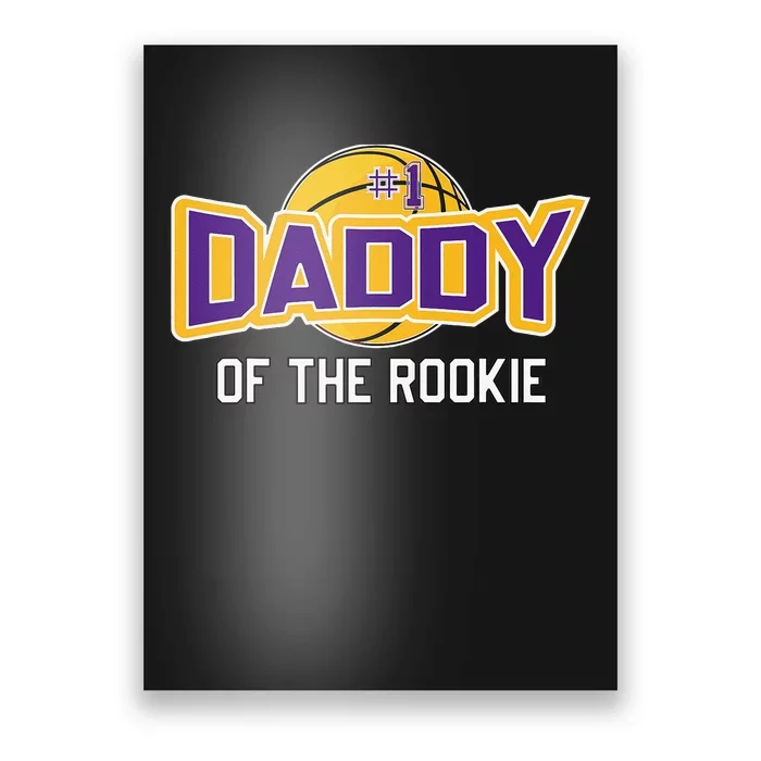 Daddy of Rookie Year 1st Birthday Basketball Theme Matching Poster