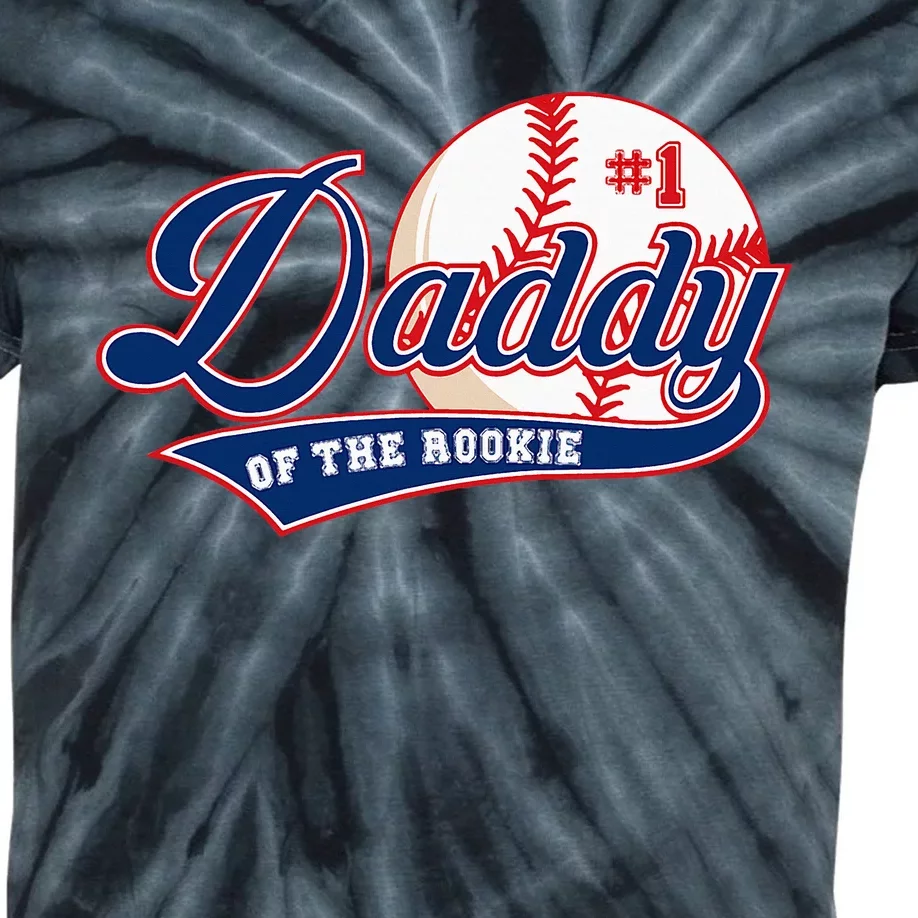 Daddy Of Rookie Of Year 1st Birthday Baseball Theme Matching Kids Tie-Dye T-Shirt