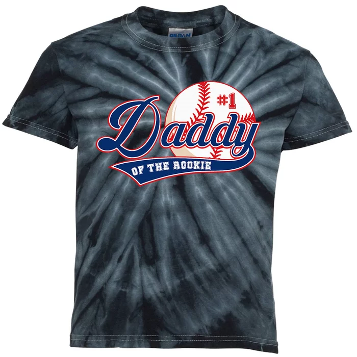 Daddy Of Rookie Of Year 1st Birthday Baseball Theme Matching Kids Tie-Dye T-Shirt