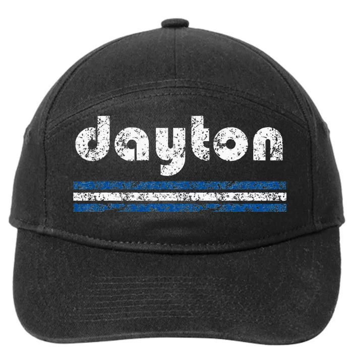 Dayton Ohio Retro Three Stripe Weathered 7-Panel Snapback Hat