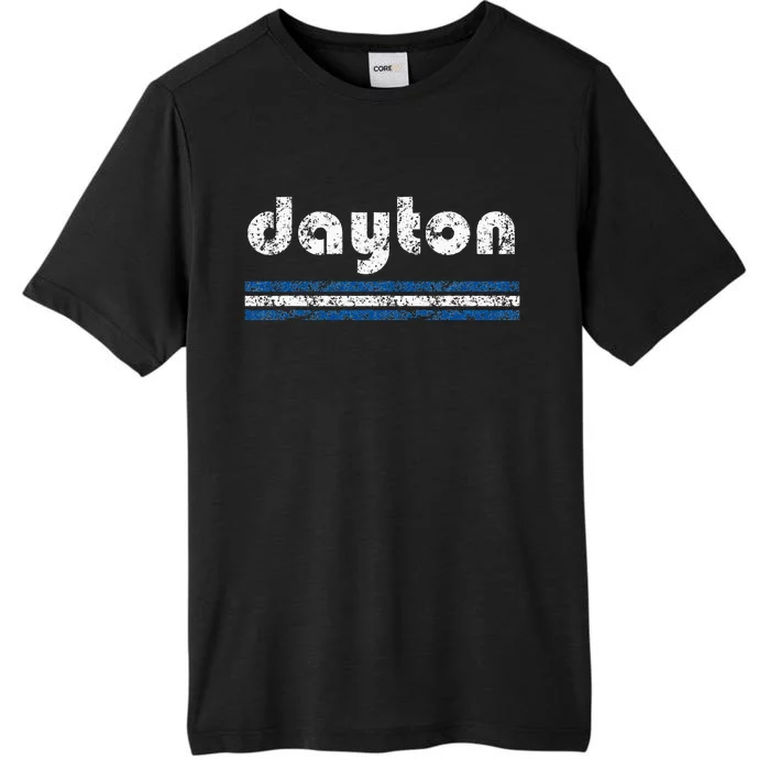 Dayton Ohio Retro Three Stripe Weathered ChromaSoft Performance T-Shirt