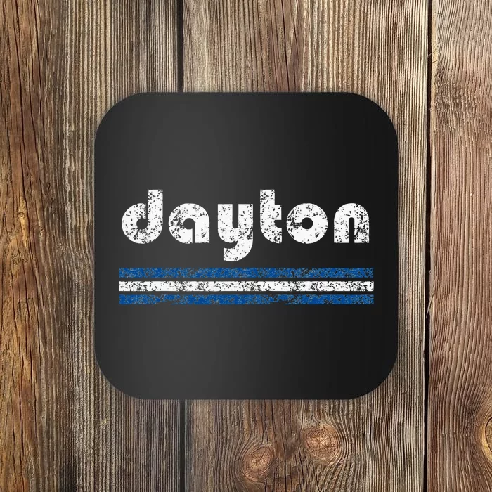 Dayton Ohio Retro Three Stripe Weathered Coaster