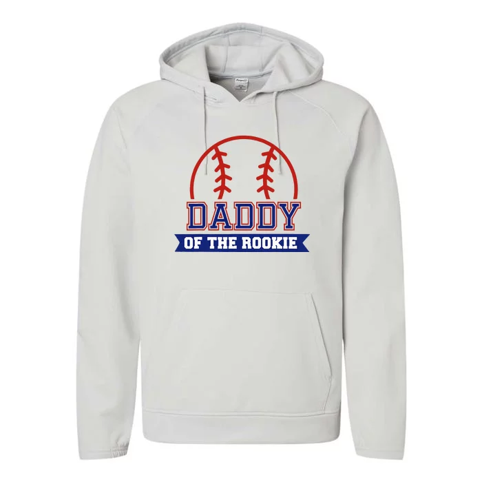 Daddy Of Rookie 1st Birthday Baseball Theme Matching Party Performance Fleece Hoodie