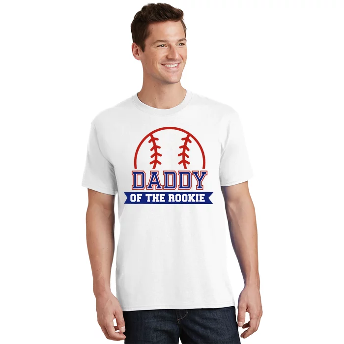 Daddy Of Rookie 1st Birthday Baseball Theme Matching Party T-Shirt