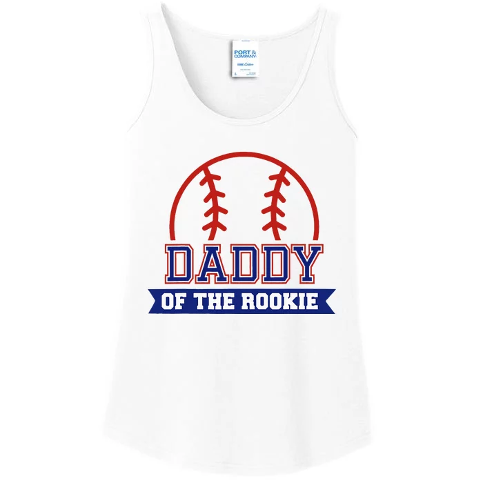 Daddy Of Rookie 1st Birthday Baseball Theme Matching Party Ladies Essential Tank